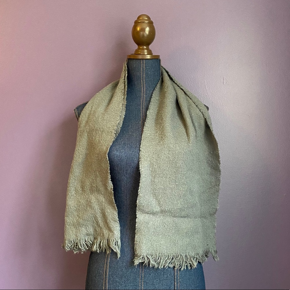 3/$10 Gray Scarf with Fringe - Picture 2 of 2